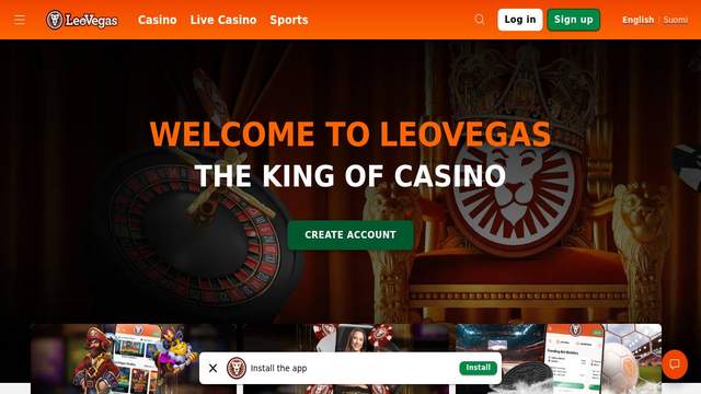 LeoVegas casino screenshot